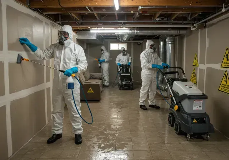 Basement Moisture Removal and Structural Drying process in Pike County, AR